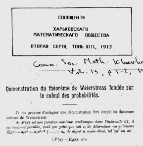 Bernstein's 1912 paper on the Weierstrass Approximation Theorem 