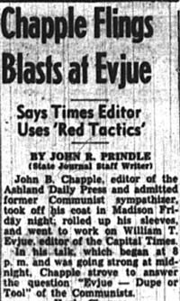  Wisconsin State Journal attack on Evjue — May 6, 1950 