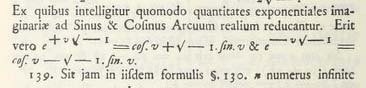  Euler's Formula - Introductio, §138 