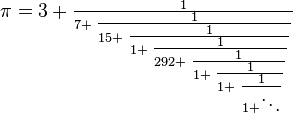  π as continued fraction 